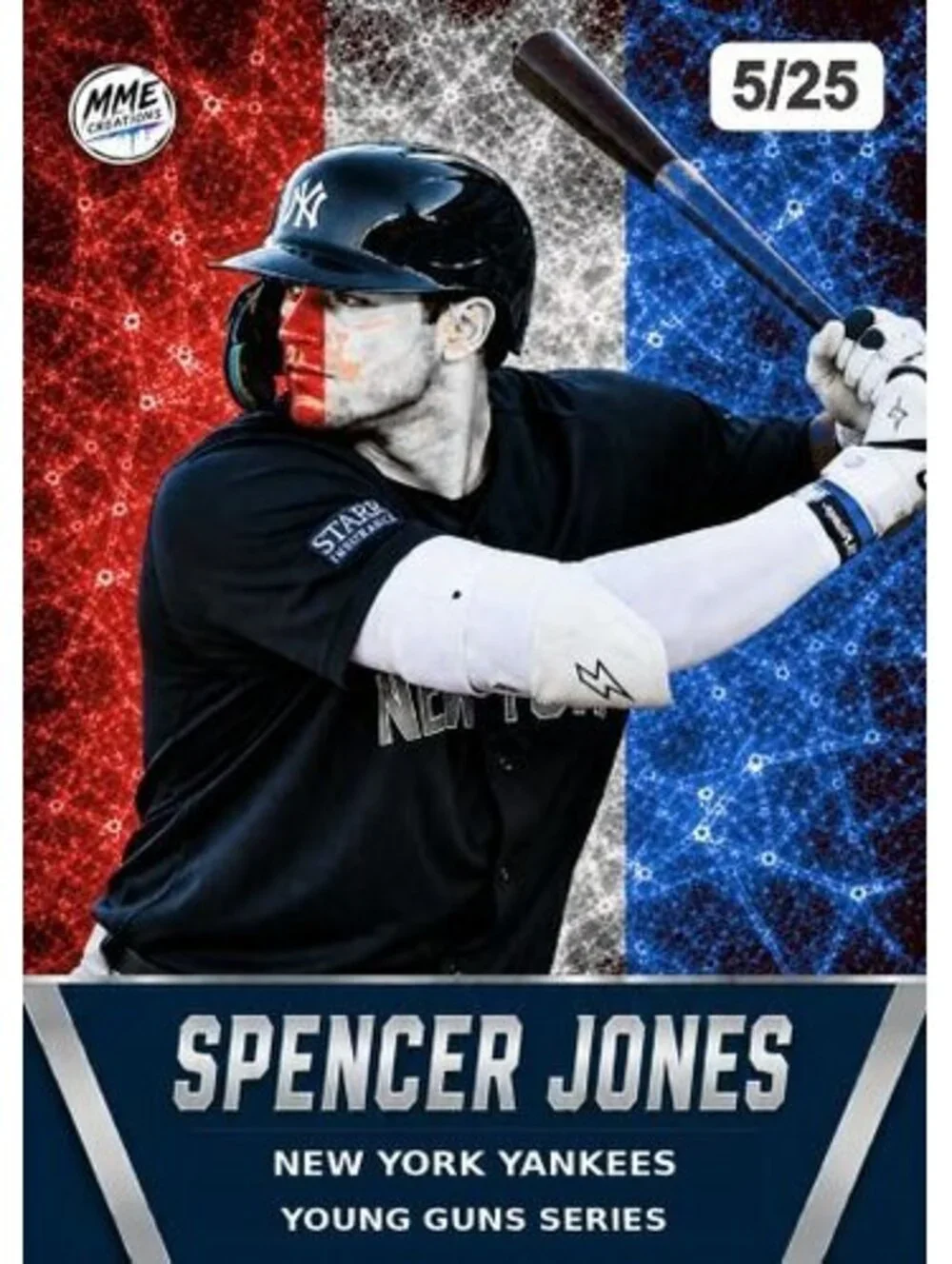 4251 Spencer Jones Young Guns Limited Edition Laminated Card /25 | R/W/B Ice2